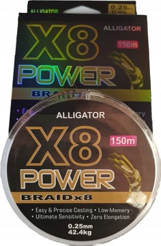 PLECIONKA ALLIGATOR POWER BRAID 8 X 0,30 mm 150m