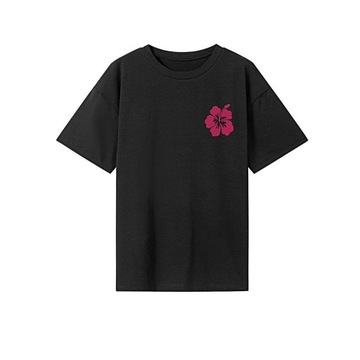 T-shirt damski stylowy, lekki streetwear podstawowa koszulka letnia L