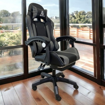 Поворотное игровое кресло с подставкой для ног массажер EC GAMING KO24SZ