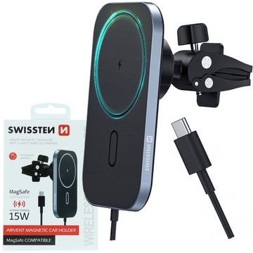 SWISSTEN Uchwyt do kratki nawiewu Ładowarka bezprzewodowa z MagSafe 15W