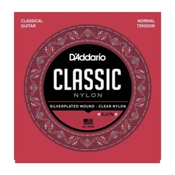 Струны D'Addario Nylon EJ27N для классической гитары