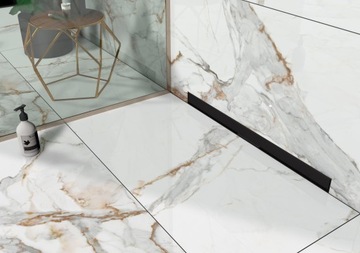 Линейный трап SANITLINE WALL 2 в 1 МАТОВЫЙ ЧЕРНЫЙ 70 см НИЗКИЙ 52 мм НАБОР