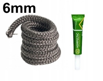 ZESTAW NAPRAWCZY DO KOMINKA SZNUR 6MM+KLEJ