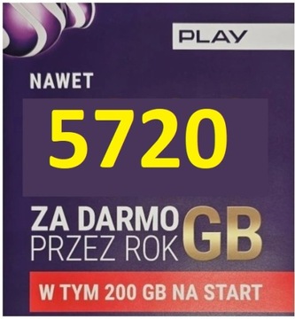play internet 5720 GB rok 117,4 GB UE karta sim do routera modemu kamery..