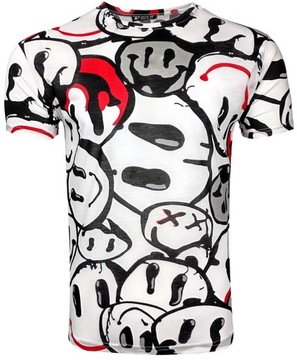KOSZULKA MĘSKA T-SHIRT PRINT EMOTKI T1016 r. XL