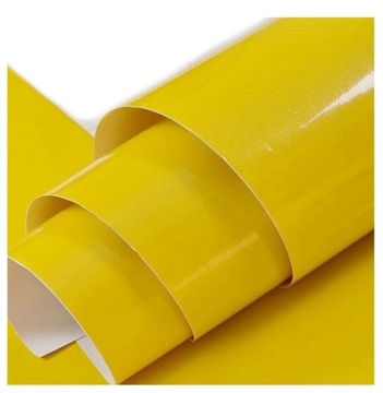 FOLIA OKLEINA ŻÓŁTA GŁADKA POŁYSK KANALIK 50x152cm