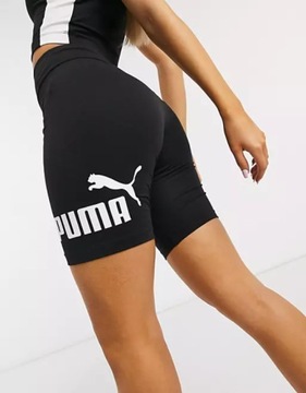 PUMA CZARNE KRÓTKIE LEGGINSY spodenki sportowe KOLARKI XS