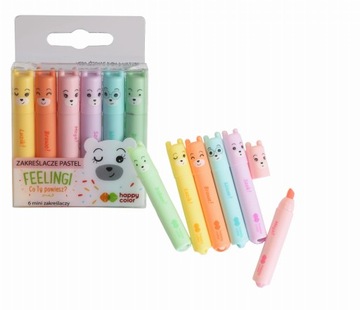 Zakreślacze Mini Pastel 6 sztuk Happy Color FEELIN