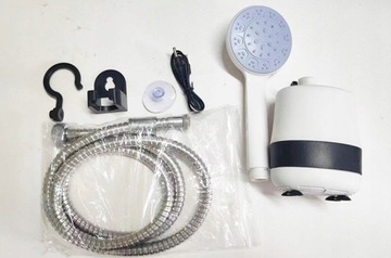 PRYSZNIC CAMPINGOWY z Wbudowaną BATERIĄ TURYSTYCZNY Pompa AKUMULATOR USB