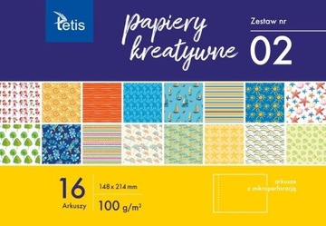 PAPIERY KREATYWNE A5 ZESTAW NR 02, TETIS (punkty x 4), KB029-02.