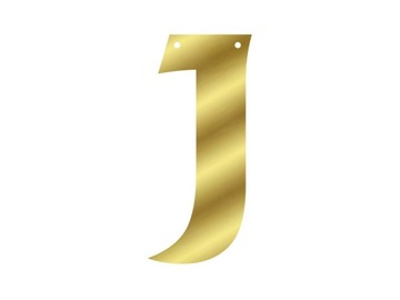 Baner Personalizowany łączony złoty litera J 10cm