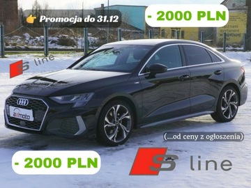 Audi A3 8Y Limousine 2.0 30 TDI 116KM 2021 Audi A3 Limousine S-Line / Serwisowane / Virtual