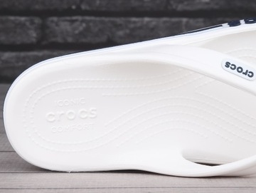 Klapki, japonki, męskie, Crocs BAYABAND FLIP WHITE/NAVY