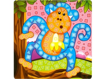 Альбом для вырезок из пенопласта Мозаика Животные Зоопарк 3+ Блестящий малыш Аскато