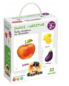 CZUCZU KARTY OBRAZKOWE NA SZNURKU OWOCE WARZYWA