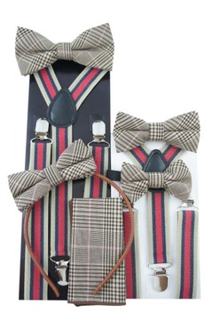 Szelki do spodni i muszka męska retro oldschool vintage