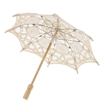 1 częściowy koronkowy parasol Robione ślubne