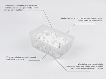Koszyk Slatwall LONG 14x22x8cm bezbarwny mleczny