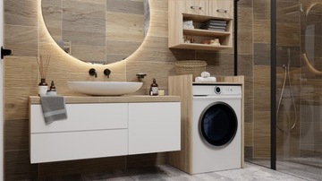 ШКАФ ДЛЯ СТИРАЛЬНОЙ МАШИНЫ POLA NP В ВАННОЙ - ДУБ СОНОМА