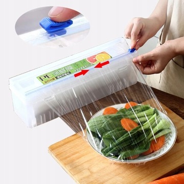 Plastic Food Wrap Dispenser With Slide Cutter Adju
