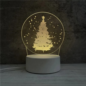 Lampa 3D akrylowa USB LED lampka nocna prezent wal