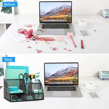 Настольный органайзер, 6 отделений, ящик, место для писем, металл.