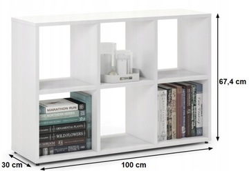 Белый модульный книжный шкаф с 6 полками, комод, открытый шкаф для книг