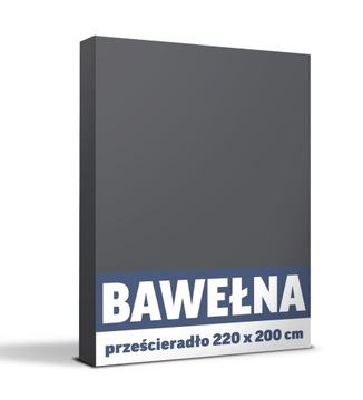 LUX Prześcieradło 200x220 Bawełna 100% CIEMNY SZARY