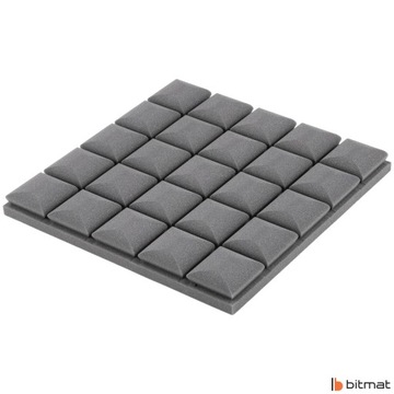 Коврики звукоизоляционные, акустические панели, выпуклый куб 2х серые 2х желтые 1м2