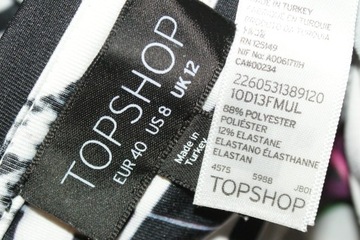 TOPSHOP_Piękna SUKIENKA_biała kwiaty kratka paski ołówkowa IDEALNA_36