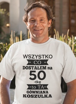 T-SHIRT KOSZULKA MĘSKA PREZENT URODZINY ON 50 LAT