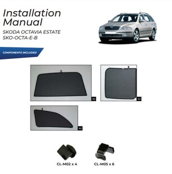 Zasłonki słoneczne Skoda Octavia kombi 2004- osłony rolety przeciwsłoneczne