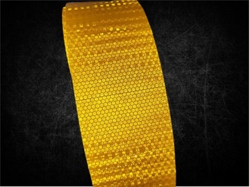 СВЕТООТРАЖАЮЩАЯ ЛЕНТА САМОКЛЕЯЩАЯСЯ НАКЛЕЙКА ЖЕЛТАЯ СОТОВАЯ ФОЛЬГА 10 СМ