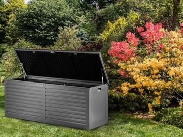 САДОВЫЙ ЯЩИК для террасы 390Л СИДЕНЬЕ до 200кг * БОЛЬШОЙ * ПРОЧНЫЙ * ВМЕСТИМОСТЬ