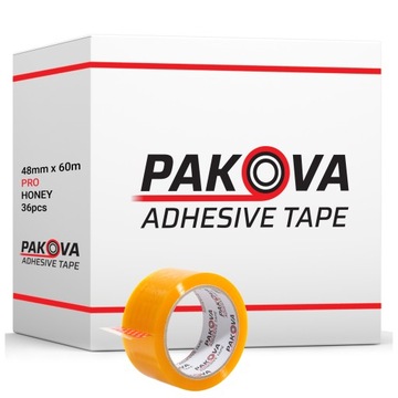 Taśma pakowa 48/66y HONEY PRO PAKOVA Transparent MIODOWA 36 szt.