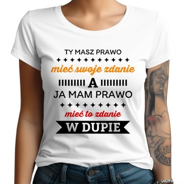 DAMSKA ŚMIESZNA KOSZULKA Z NADRUKIEM - MAŁA MI | XL
