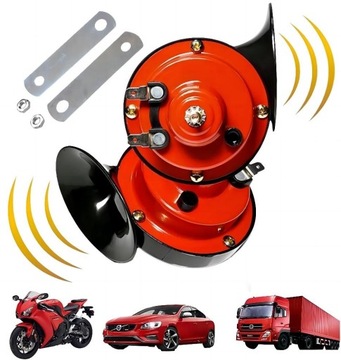 KLAKSON SAMOCHODOWY ŚLIMAK 12V DWUTONOWY 300 dB