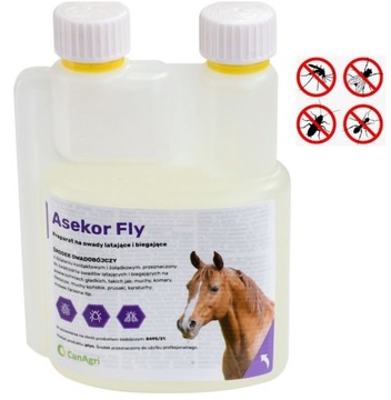 ASEKOR FLY PREPARAT NA MUCHY KOMARY DLA KONI 0,6L