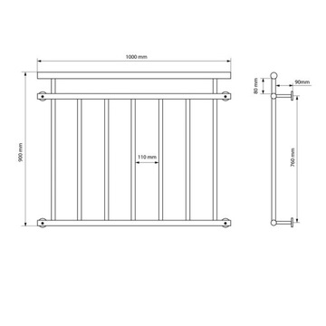 Французский балкон 90 х 100 см антрацит