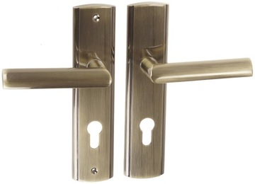 KLAMKA DO DRZWI ZEWNĘTRZNYCH MATI 72 MM WKŁAD PATYNA PRAWA ZEWNĘTRZNA