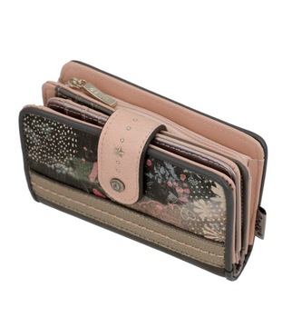 ANEKKE damski portfel z blokadą RFID portmonetka Peace & Love Pink