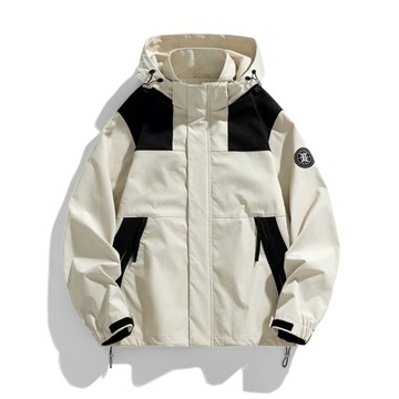Men Hooded Jacket Long Sleeve Solid Zipper Casual