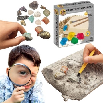 ZESTAW DOŚWIADCZALNY KOPALNIA KRYSZTAŁÓW MAŁY ARCHEOLOG DIAMENTY WYKOPALISK