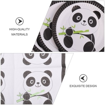 Urodziny panda zastawa stołowa papierowa zastawa stołowa