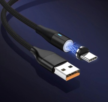 МАГНИТНЫЙ КАБЕЛЬ 2М TYPE-C ЗАРЯДКА USB 5А + ДАННЫЕ