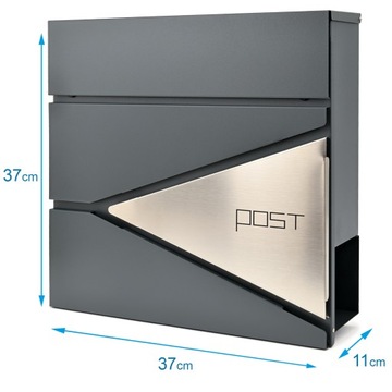 ПОЧТОВЫЙ ЯЩИК ДЛЯ ЗАБОРА ЯЩИК ДЛЯ ГАЗЕТ АНТРАЦИТ НЕРЖАВЕЮЩАЯ СТАЛЬ