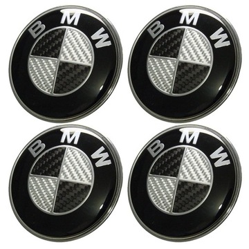 4 szt. Kołpaki kół BMW z Włókna Węglowego 68mm