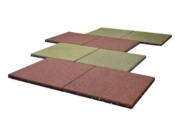 Płyty SBR pod plac zabaw 50x50x2 cm grubości zielona