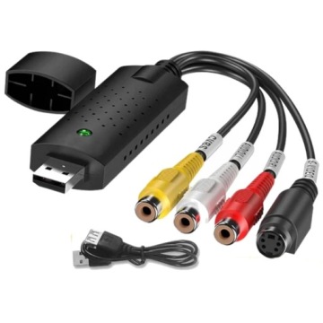 GRABBER VIDEO EASYCAP USB ZGRYWANIE Z KASET WIDEO VHS KAMER PC AV CHINCH