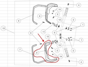ЛЕВАЯ РУЛЯ РУКА ПЛАСТИКОВАЯ ЗАЩИТА ДЛЯ РУКИ Segway Snarler AT6 570/600cc